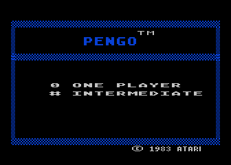 Pengo title screen for Atari 5200